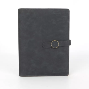 Black Lined Leather Journal Notebook